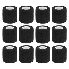 12 Rolls Adhesive Elastic Tape Bandage,2" x 5 Yards Wrap Knee Tape,Black