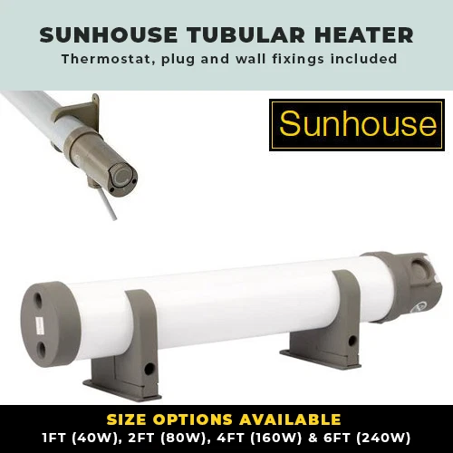 SUNHOUSE TUBULAR HEATERS LOW ENERGY ELECTRIC TUBE HEATER 1FT-6FT INC  THERMOSTAT | eBay