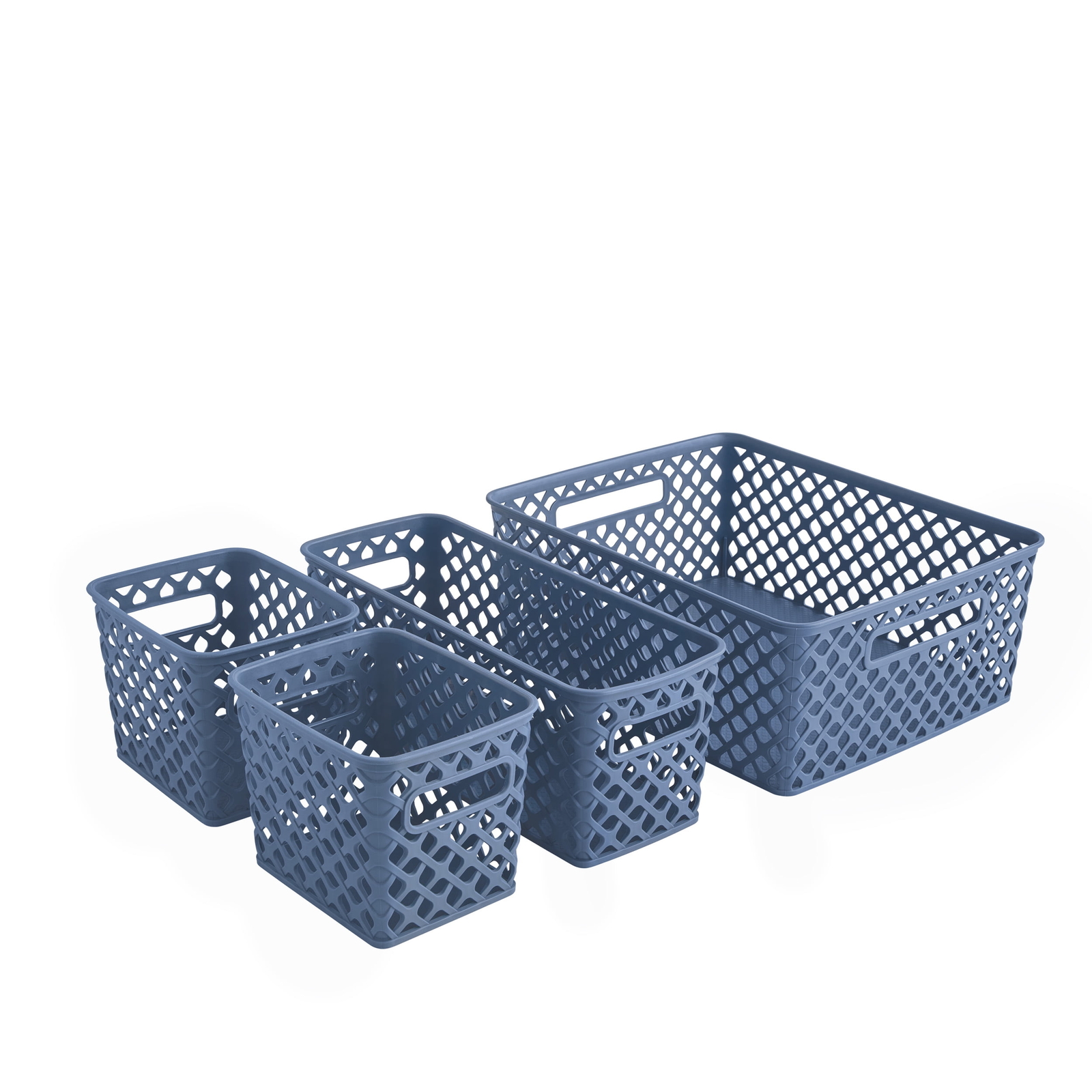 Mainstays 4-Piece Blue Decorative Storage Basket Set