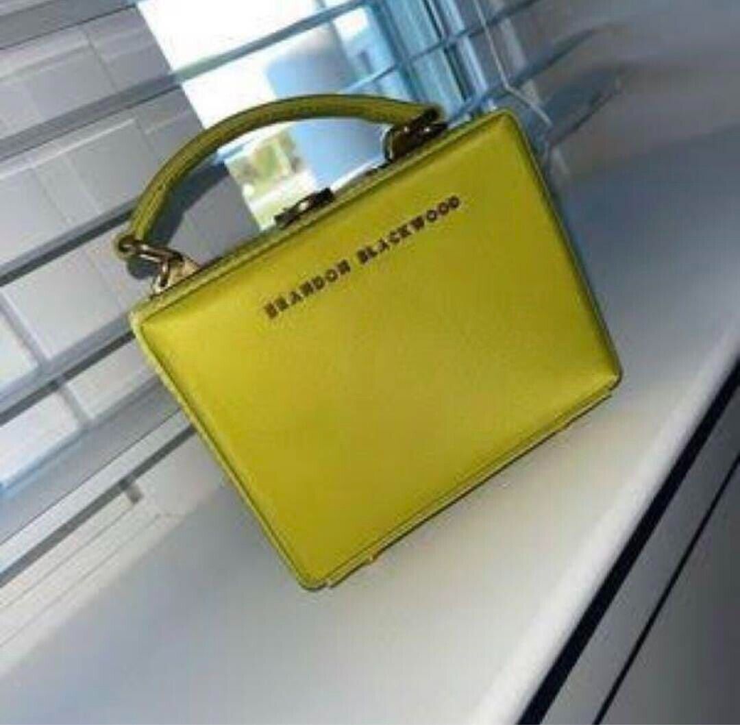 BRANDON BLACKWOOD Mini Kendrick Trunk Yellow Handbag BRANDON BLACKWOOD Mini Kendrick Trunk Yellow Handbag