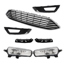 Front Bumper Upper Grille With Fog Light Set For Ford Focus 2015 2016-2018