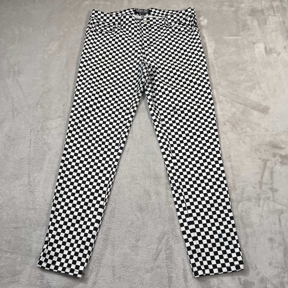 Tripp NYC Pants Womens Size 15 Black White Checkered Tapered