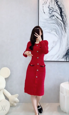 knit fit and flare dress Silky Knit Fit and Flare Dress With Mesh Inserts main image 1
