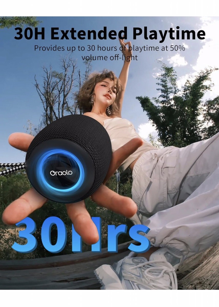Enceinte Bluetooth Oraolo 24W - Étanche IPX6 - Lumières RGB - Bluetooth 5.4 Et TWS - Autonomie 10h - Pour Extérieur, Fête