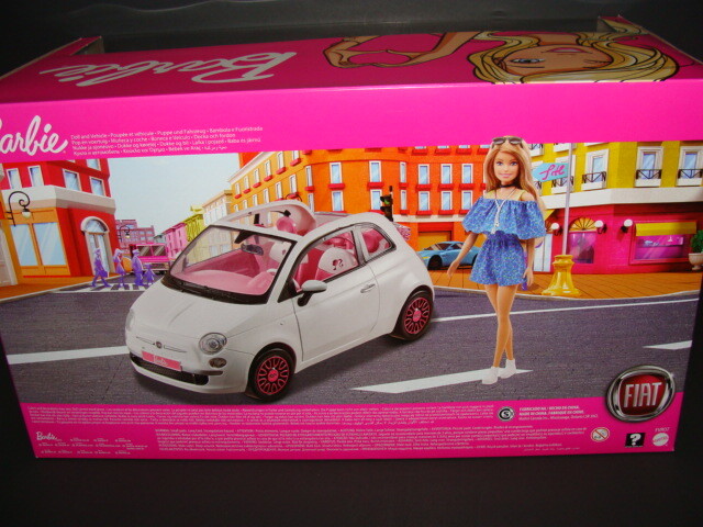 Brand New BARBIE Doll Car Set FIAT White Convertible Mattel Sealed