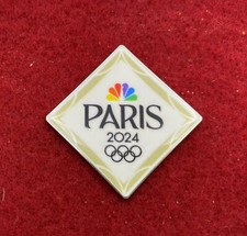 2024 Paris Olympics Pin Badge - NBC US  Media White Diamond Logo