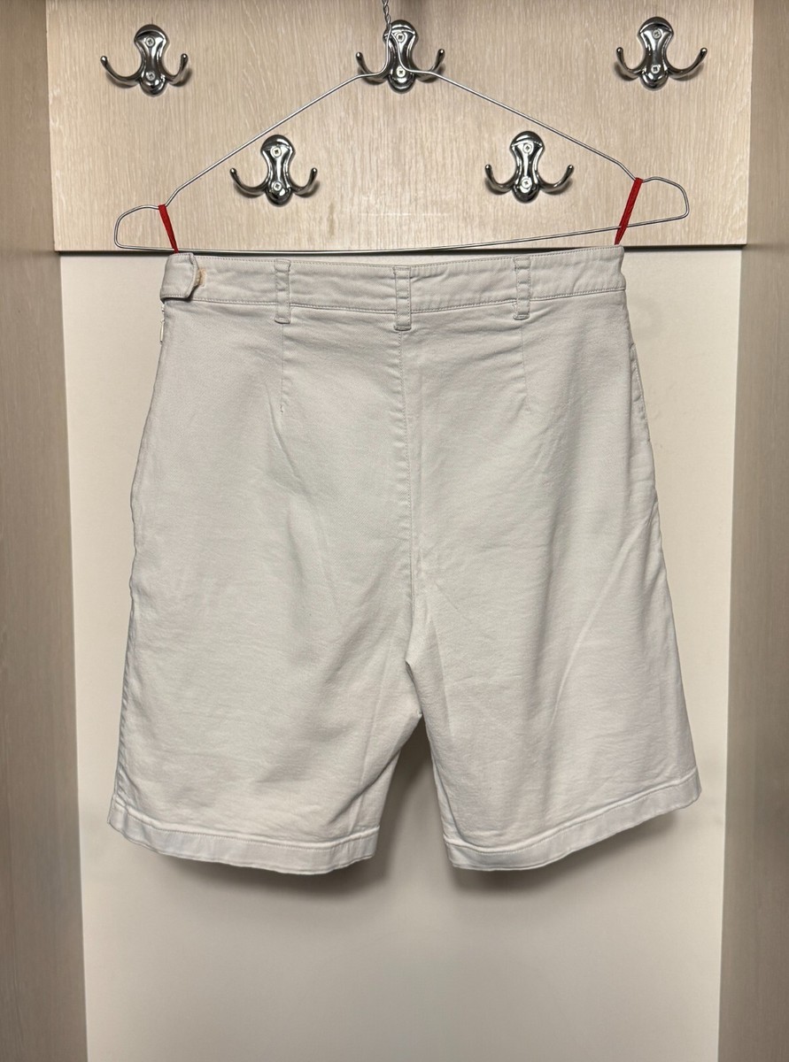 Prada red tab slim white sport shorts for women's size 42 IT