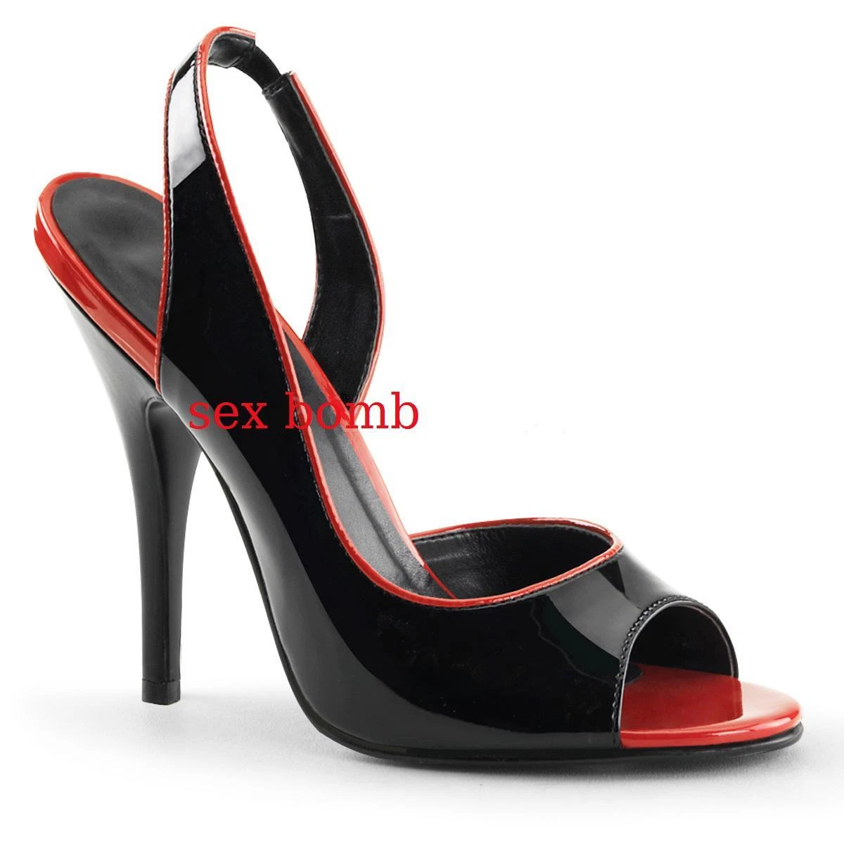 Sexy SCARPE NERO ROSSE tacco 13 dal 35 al 44 spuntate sandali Fashion GLAMOUR
