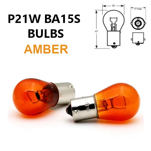 P21W BA15s 382 AMBER ORANGE Indicator Turn Car Light Bulbs 12V - Opposite Pins - Picture 1 of 1