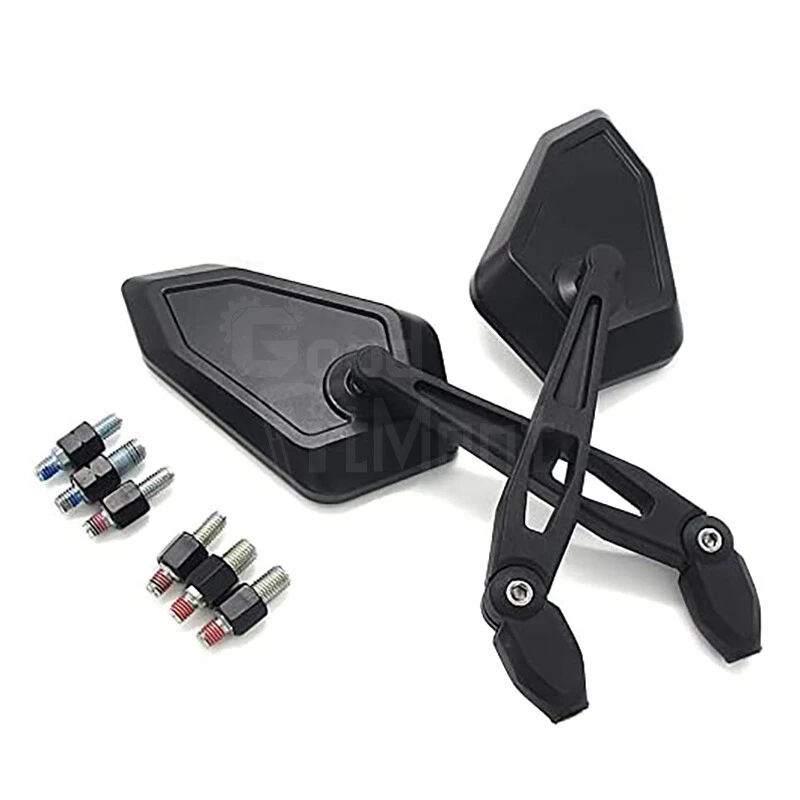 Pair Motorcycle Rear View Mirrors Black 8MM/10MM Thread For Aprilia SR50 Factory - Image 2 of 4