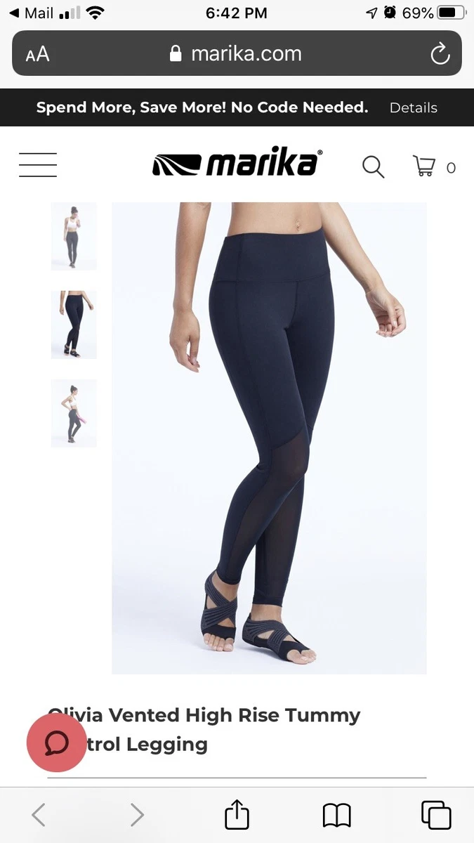 TWO PAIRS of MARIKA Vented High Rise Tummy Control Leggings