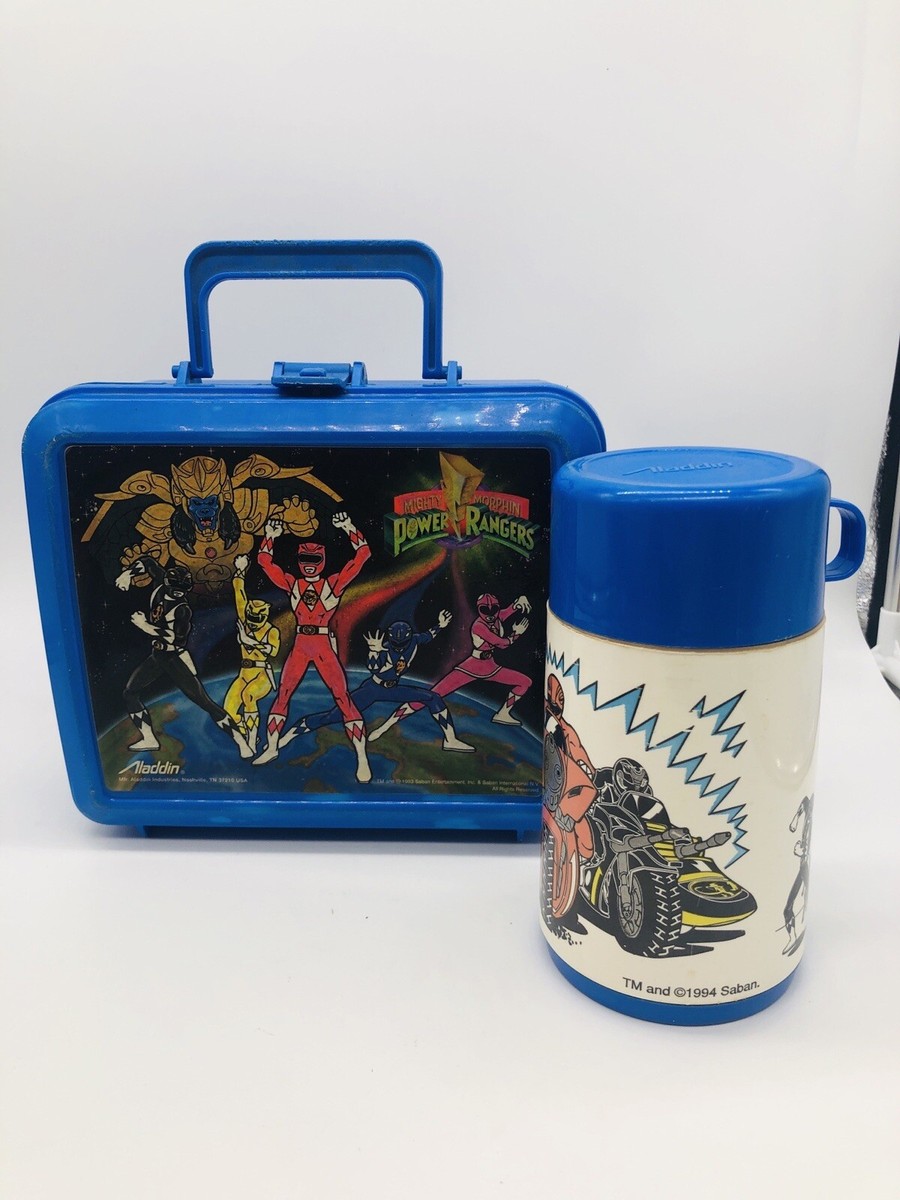 ま*ん様 15YEARS-ANNIVERSARY BOX-中古 Vintage 1993 Aladdin Mighty Morphin Power Rangers Plastic Lunchbox