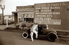 HOT ROD HENRY'S FENTON HEADS HEADERS INTAKE CAMS AUTO PARTS STORE  5x7 REPRINT