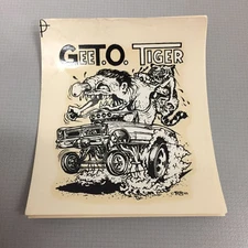 Collectible Vintage Rat Fink Ed Roth GTO Gee T.O. Tiger Water Slide Decal 