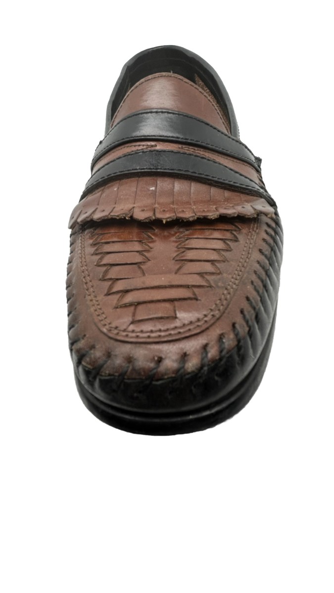 Giorgio Brutini Woven Brown Leather Loafers 9267 Tassel  display picture 2