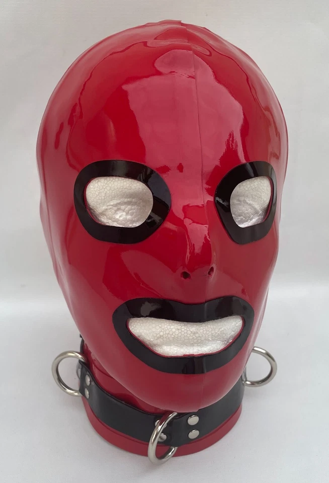 Rubber Latex Hood Contrast open eyes & open mouth - Image 4 of 4