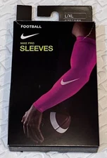 NIKE Pro Dri Fit 3.0 Pink White Football Arm Sleeves NEW Mens Sz S / M  L / XL