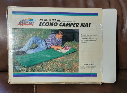 Camper Mat Air Mattress Intex Econo 1997 72"x27" Camping All Season VTG NIB - Afbeelding 1 van 8