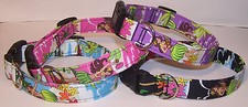 Wet Nose Designs Hula Girls Hawaiian Dog Collar Tropical Pink Purple Blue Black