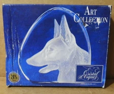 (ART COLLECTION) CRISTAL D' ARQUES 4x4" DOG ORNAMENT FRANCE 1996 NEW!