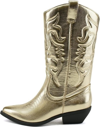 Soda RENO Women Western Cowboy Pointe Toe Low Heel Knee High Pull On Tabs Boots - Picture 30 of 69