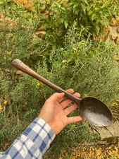 Rare Wooden Stew Spoon & Popular Art Aveyron & 19th Century & Cuisine