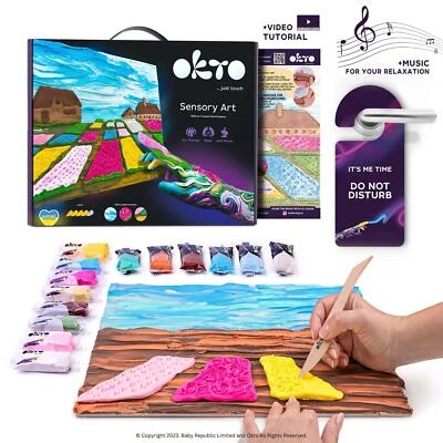 OKTO Air Dry Clay 3D Sensory Art Canvas - Flower Beds in Holland, Vincent Van Go