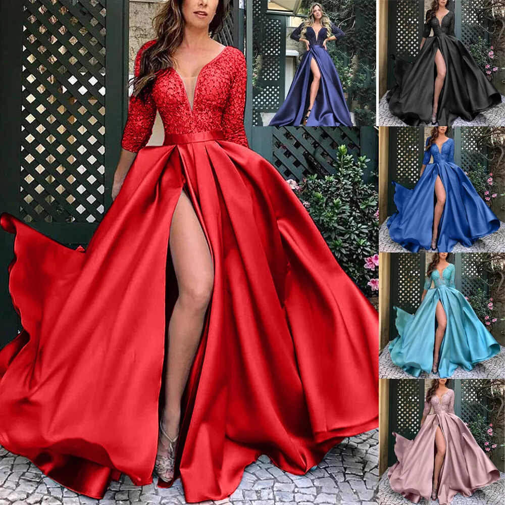 Red Tie Up Straps Sweetheart Side-slit Mermaid Long Tail Bridesmaid Dr –  SposaBridal