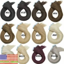 Seamless Tape in Hair Extensions Invisible PU SkinWeft Brazilian Remy Human Hair