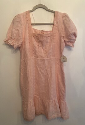 NWT Altr d State Pink Eyelet Dress Size Medium  R$84.95