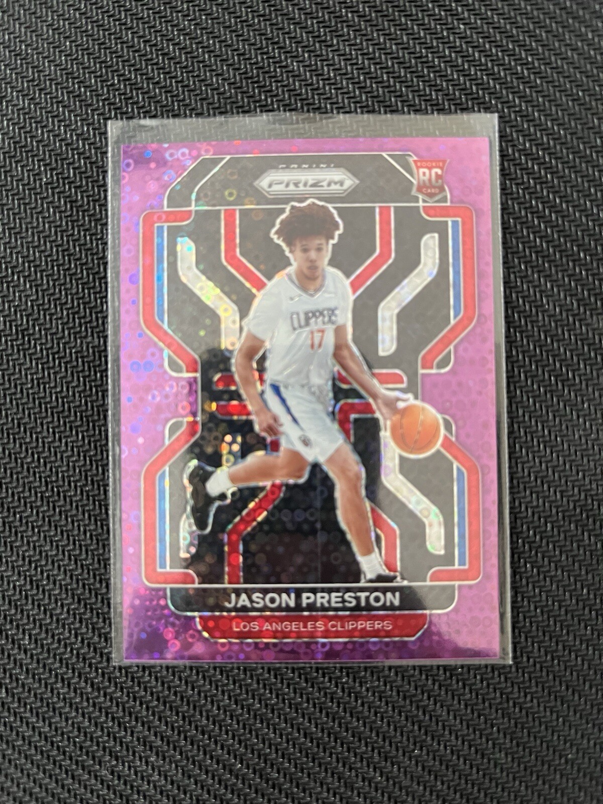 2021-22 Panini Prizm Purple Fast Break Jason Preston RC 34/75 Los Angeles