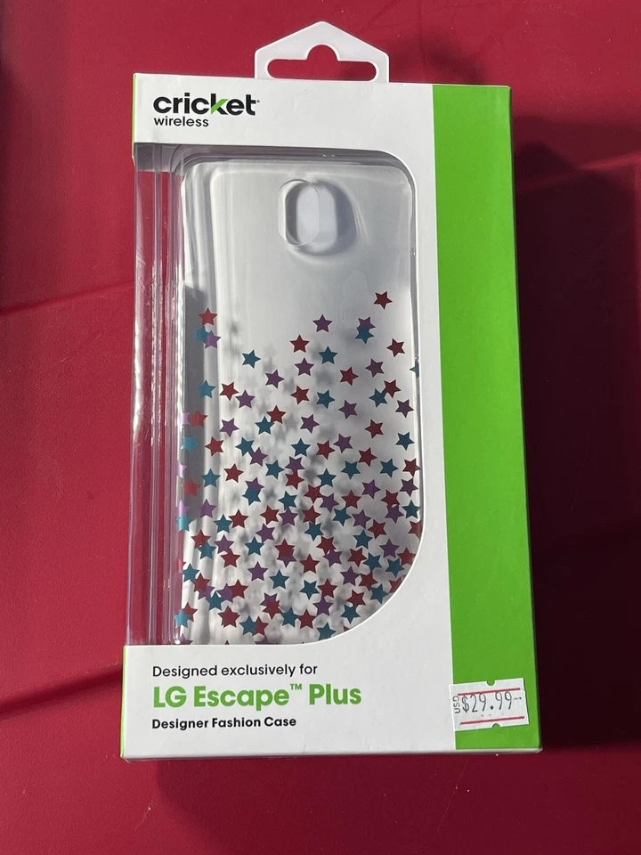 Funda rígida para teléfono Cricket Wireless LG Escape Plus estrellas rojo azul Foto 4 de 4