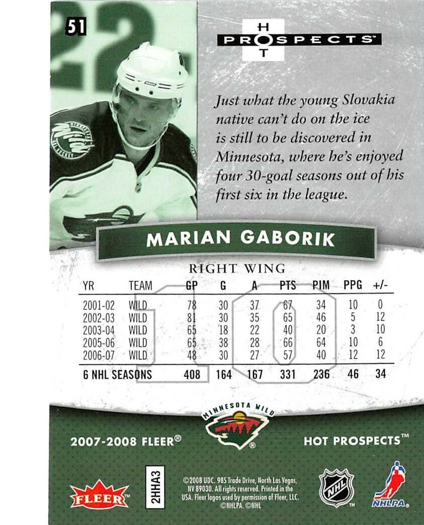 2007-08 Hot Prospects #51 Marian Gaborik | eBay 2007-08 Hot Prospects #51 Marian Gaborik | eBay