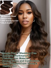 UNice Malaysian Ombre Brown Body Wave 1/3 Bundles Human Hair Extensions Weave 9A