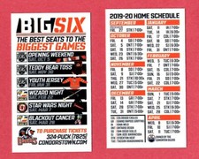 MINOR LEAGUE AHL HOCKEY 2019-20 BAKERSFIELD CONDORS (OILERS) pocket schedule 
