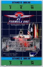 2000 F1 SAP Grand Prix Ticket Stub Indianapolis IMS Formula One Racing 
