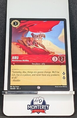 ABU Mischievous Monkey NM-MINT Disney Lorcana TCG non holo 103/204 EN1