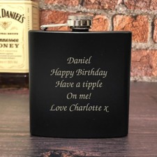 Personalised Engraved Hip Flask For Birthday 18th 21st 30th 40th Mens Son Dad