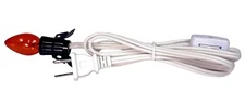 Single Light Replacement Clip in Lamp Cord with On/Off Switch - orange bulb