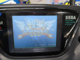 Sega Game Gear Console Black w/ Bag & 7 Games Sonic 2, Sports Illustrated BB&FB