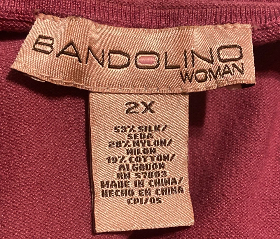 Vintage Bandolino Short Sleeve Sweater Women’s 2X Pink Silk Blend Cottagecore - Image 2 of 4