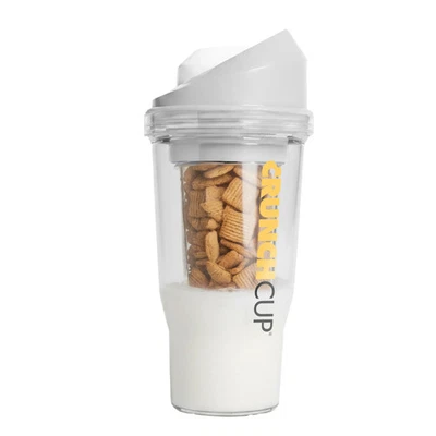 STONELINE Original CrunchCup Tragbarer Müslibecher To Go 260 + 250 ml | Weiß