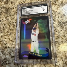 2002 Topps Chrome Traded Black Refractor /100 Hideo Nomo CGC 8 DODGERS T76