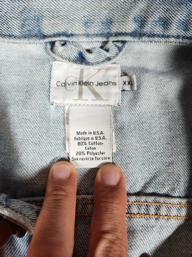 Calvin Klein Jeans Denim Trucker Jacket Light Wash Vintage Style XXL 2XL image 5