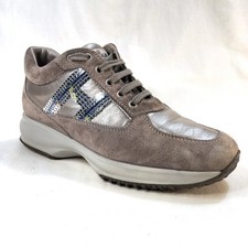 Hogan Interactive Sneakers Donna 38 Pelle Scamosciata Tortora