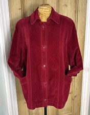 Women’s Vintage 80's Style Red Corduroy Jacket Size 12?  Shoulder Pads Button Up