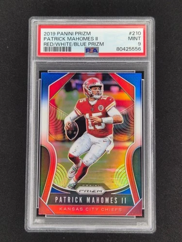 PSA 9 Patrick Mahomes II 2019 Prizm #210 Red White Blue MINT | KC Chiefs