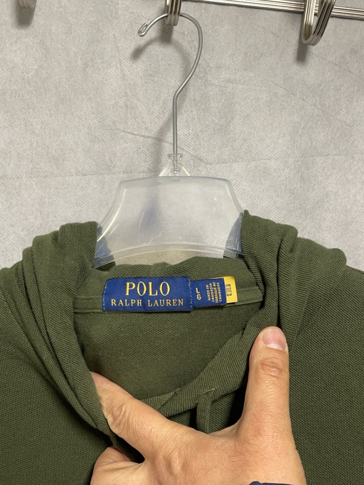 Polo Ralph Lauren Felpa con Cappuccio Uomo L Verde Piqué Termica Attiva Outdoor Casual Pony