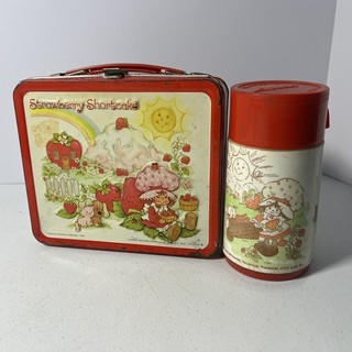 Strawberry Shortcake Metal Lunchbox w/ Thermos Vintage Aladdin 1980