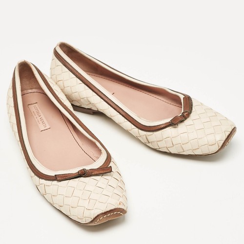 Bottega Veneta Cream Woven Leather Intrecciato Ballet Flats Size 36 - Picture 4 of 9